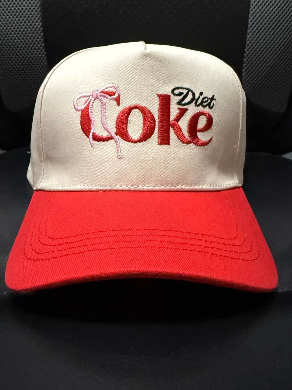 Diet Coke Embroidered Two-Tone Red and Cream Baseball Cap